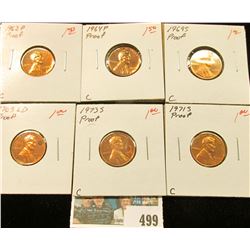 1962 P, 64 P, 69 S, 70 S LD, 71 S, & 73 S U.S. Proof Lincoln Cents.
