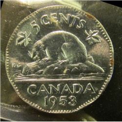 1953 certified Canada ICCS MS-63 Nickel, NSF FL.