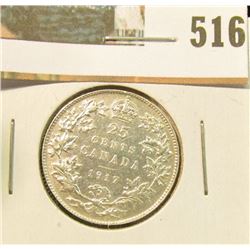 1917 Canada Silver Quarter, UNC.