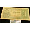Image 1 : 1938 Russia Three Rubles Banknote. Depicting Soldiers.