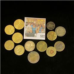 1942 Canada Silver Quarter; Couple of Great Britain One Pound Coins; $5.10 Euros; 1924 Silver Six Pe