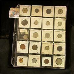 (20) Mixed Foreign Coins (mostly Denmark), various Tokens, and miscellaneous dating back to 1853. Pr