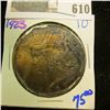 Image 1 : RAINBOW TONED 1923 PEACE DOLLAR