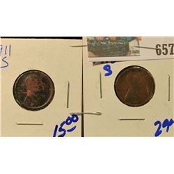 1911-S & 1915-S WHEAT CENTS