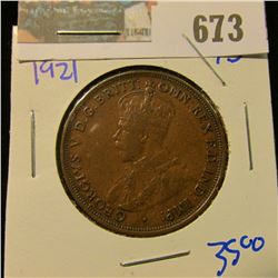 1921 AUSTRALIAN PENNY.  YHIS BOOKS FOR AROUND $35