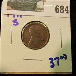 1911-S SEMI KEY DATE WHEAT CENT