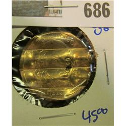 THOMAS JEFFERSON WAFFLE CANCELED PRESIDENTIAL DOLLAR.  THIS COIN WAS WAFFLE CANCELED BECAUSE IT IS M