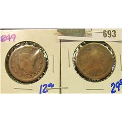 1849 & 1856 LARGE CENTS WITH DAMAGE