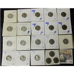 (21) STEEL CENTS DATED 1943