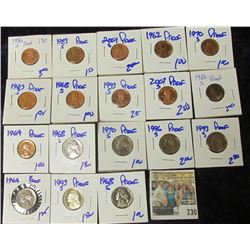 PROOF LINCOLN MEMORIAL CENTS & JEFFERSON NICKELS