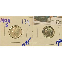 1924-S & 1944 MERCURY DIMES