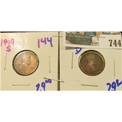 1914-S & 1922-D BETTER DATE WHEAT CENTS