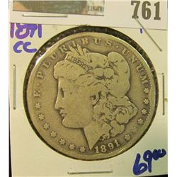 1891-CC MORGAN SILVER DOLLAR