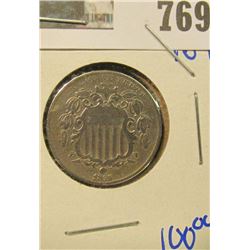 1866 SHIELD NICKELS WITH RAYS