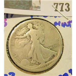 1917-S REVERSE MINT MARK WALKING LIBERTY HALF DOLLAR