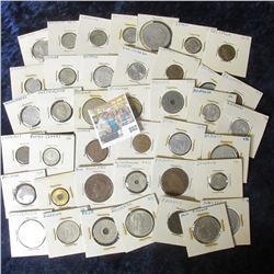 (40) CARDED FOREIGN COIN LOT FROM AROUND THE WORLD
