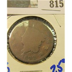 1822 CORONET HEAD LARGE CENT