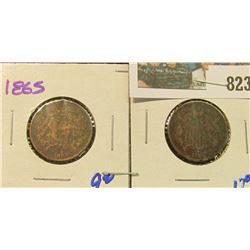 1865 & 1866 TWO CENT PIECES