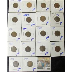 (18) INDIAN HEAD CENTS ALL FOR ONE MONEY