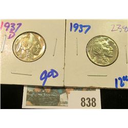 1937 & 1937-D BUFFALO NICKELS