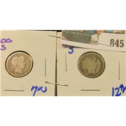 1900-S & 1907-S BARBER DIMES