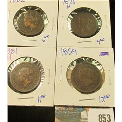 CANADIAN LARGE CENT LOT INCLUDES 1859, 1876-H, 1881-H, & 1882