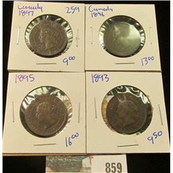 CANADIAN LARGE CENT LOT INCLUDES 1893, 1895, 1896, & 1897