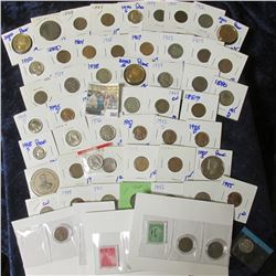 HODGEPODGE LOT INCLUDES PROOF COINS, INDIAN HEAD CENTS, V NICKELS, WHEAT CENTS, & MORE