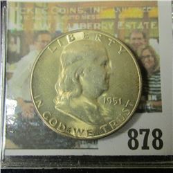 1951 S Gem BU Franklin Half Dollar.