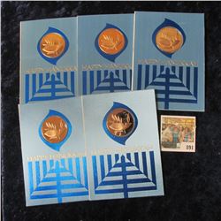 (5) HAPPY HANNUKAH MEDALS & CARD