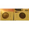 Image 1 : 924 _ 1921 S & 22 D Lincoln Cents. Semi-key dates. Both VG.