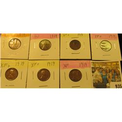 935 _ (7) 1919 P Lincoln Cents, all grading EF-AU. Nice Chocolate browns.