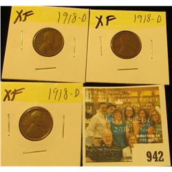 942 _ (3) 1918 D Lincoln Cents, all grading EF. Nice Chocolate browns.