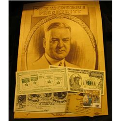 999 _ Advertising Poster "Vote to Continue Prosperity Herbert Hoover". 10" x 13"; "Muscatine, Iowa M