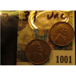 1001 _ Pair of 1931 P Lincoln Cents, both Brown uncirculated.