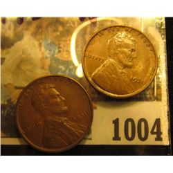 1004 _ Pair of 1931 P Lincoln Cents, both Brown Almost Uncirculated.