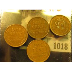 1018 _ (4) 1928 P Lincoln Cents, All mostly Brown Unc, one has a rim nick.