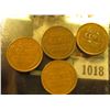 Image 1 : 1018 _ (4) 1928 P Lincoln Cents, All mostly Brown Unc, one has a rim nick.