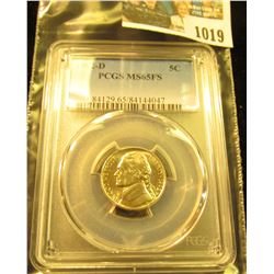 1019 _ 1992 D Jefferson Nickel PCGS slabbed MS65FS.