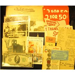 1023 _ 1916 "Waterloo & Cedar Falls Union Mill Co." Invoice; several Old Post Cards including one fr