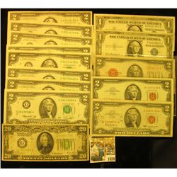 1028 _ (8) Two Dollar Series 1976 Federal Reserve Notes, all grading EF to Crisp Uncirculated; Pair 