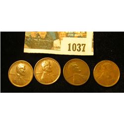 1037 _ (2) 1919 AU & (2) 19 S EF Lincoln Cents. All nice Chocolate brown with hints of luster.