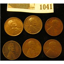 1041 _ (2) 1917 P Brown Unc, (2) 17 D VF, & (2) 18 D VF Lincoln Cents.
