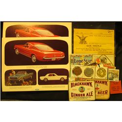 1047 _ Pair of 1965 Ford Mustang Advertising Posters; & several pieces of Beer and Soda Memorabilia,