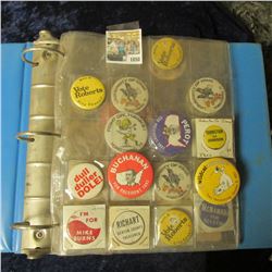1050 _ Three-ringed Notebook with (33) Various Pin-backs.