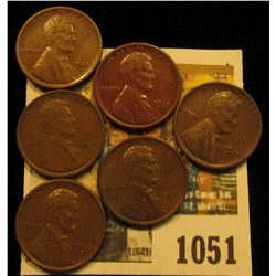 1051 _ (2) 1914P Fine, (2) 15D VF, & (2) 16S EF Lincoln Cents. All nice chocolate brown specimens.