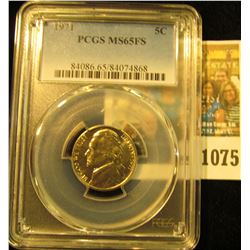 1075 _ 1971 P Jefferson Nickel PCGS slabbed MS65FS.