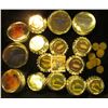 Image 1 : 1086 _ Large group of Dairy Related container Lids and Old Dairy Tokens.