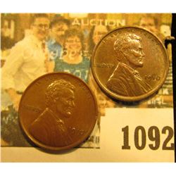 1092 _ Pair of 1910 P Lincoln Cents, Chocolate brown AU.