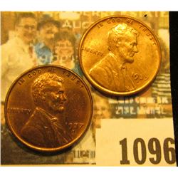 1096 _ Pair of 1937 S Lincoln Cents, Brilliant Red Uncirculated.